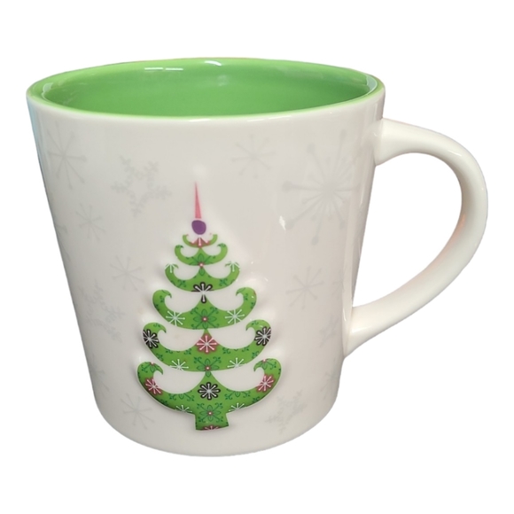 Starbucks Christmas Tree Coffee Mug Cup Holiday 2006 17 fl oz Green and White - Picture 1 of 9
